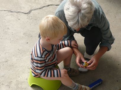 Car talk and potty talk with Babicka.