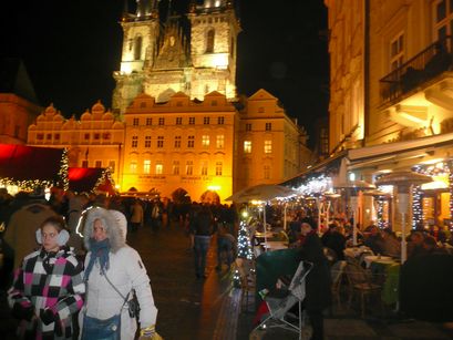 Visiting Old Town Square. 