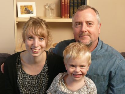 Dad, Sis, and me. 