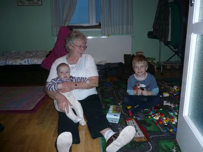 Grandma playing with the boys. 