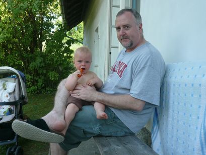 Dad, Adam, and carrot. 