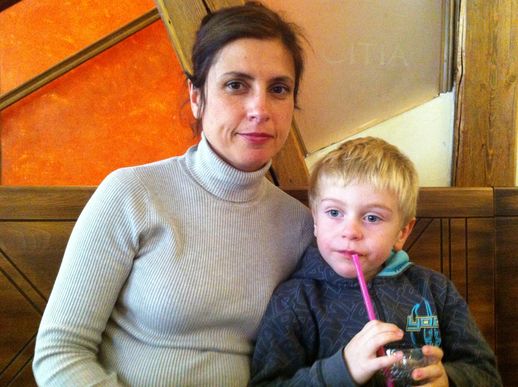 Mum and Ian enjoying a drink. 