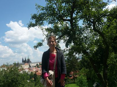 Mum and Prague Castle. 