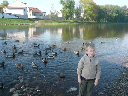 Ian and the ducks. 